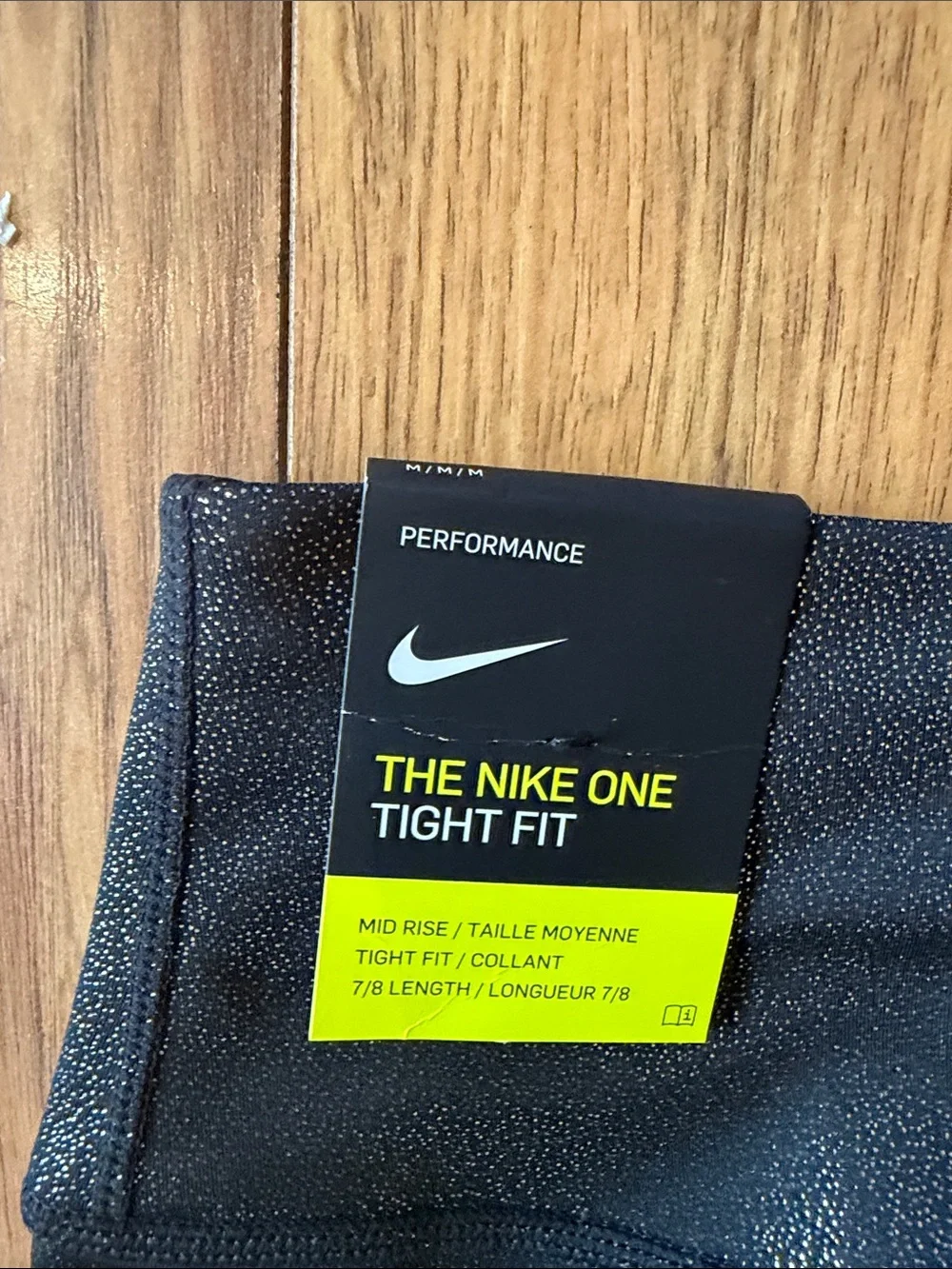 Nike one dri fit Black Shimmer Leggings women’s size m nwt